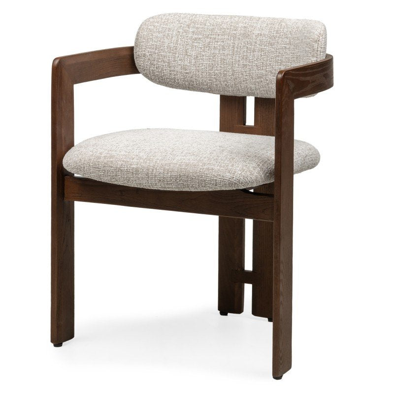Sedia da pranzo Noor beige crema con frassino noce - NN-NOO-UPH-CHA-BEI-629