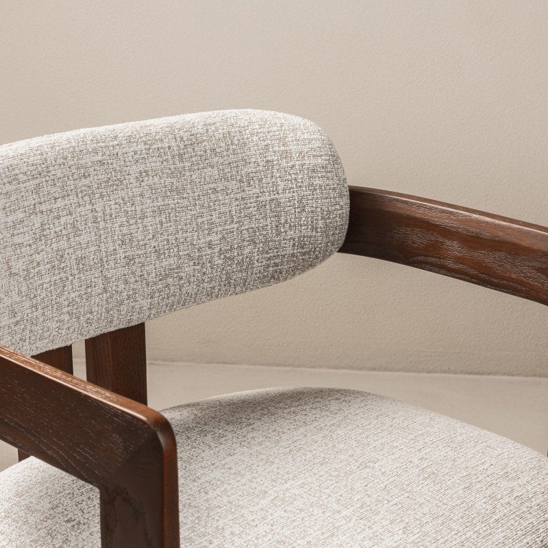Sedia da pranzo Noor beige crema con frassino noce - NN-NOO-UPH-CHA-BEI-629 - foto 3