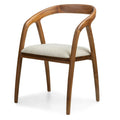 Sedia da pranzo Onde in teak naturale con seduta crema - NN-OND-UPH-CHA-NATWOO-382