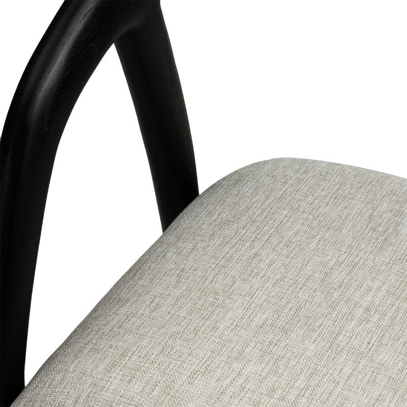 Sedia da pranzo Onde in teak nero con seduta beige chiaro - NN-OND-UPH-CHA-BLA-383 - foto 6