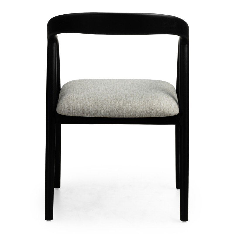 Sedia da pranzo Onde in teak nero con seduta beige chiaro - NN-OND-UPH-CHA-BLA-383 - foto 7