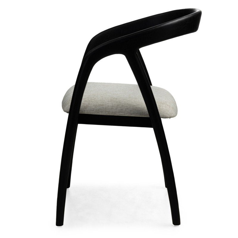 Sedia da pranzo Onde in teak nero con seduta beige chiaro - NN-OND-UPH-CHA-BLA-383 - foto 9