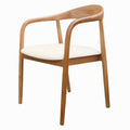 Sedia da pranzo Udvika in teak naturale con seduta crema antimacchia - NN-UDV-UPH-CHA-NATWOO-483