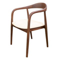 Sedia da pranzo Udvika in teak noce con seduta crema antimacchia - NN-UDV-UPH-CHA-WAL-484