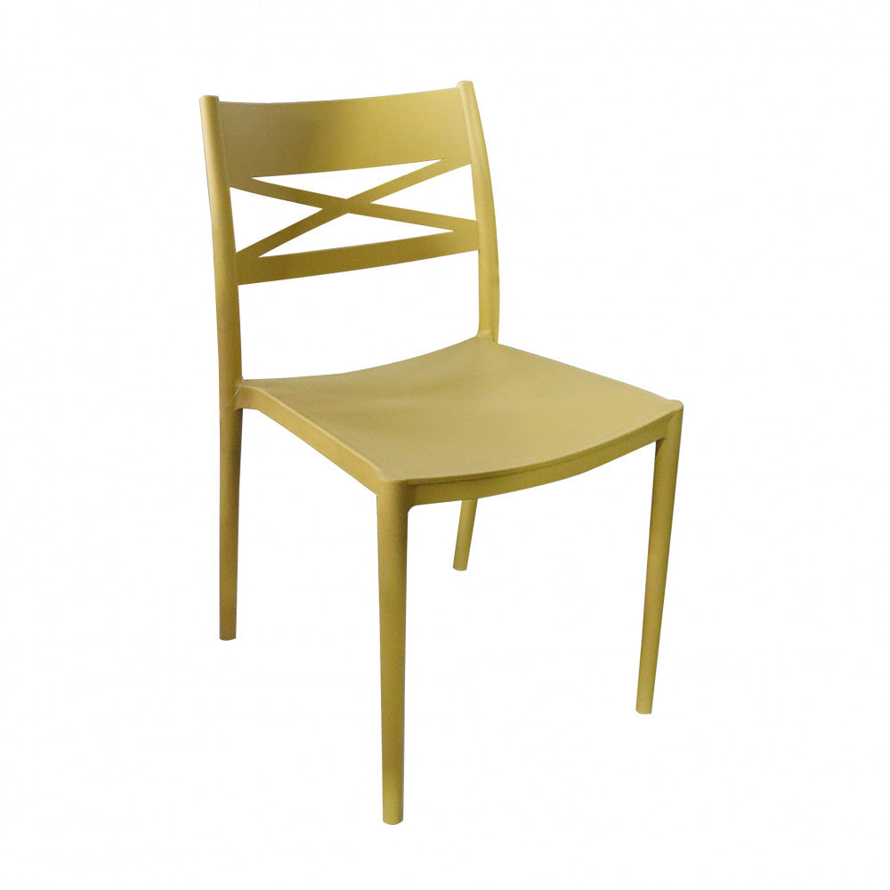 Sedia Darleen in polipropilene giallo, design moderno.