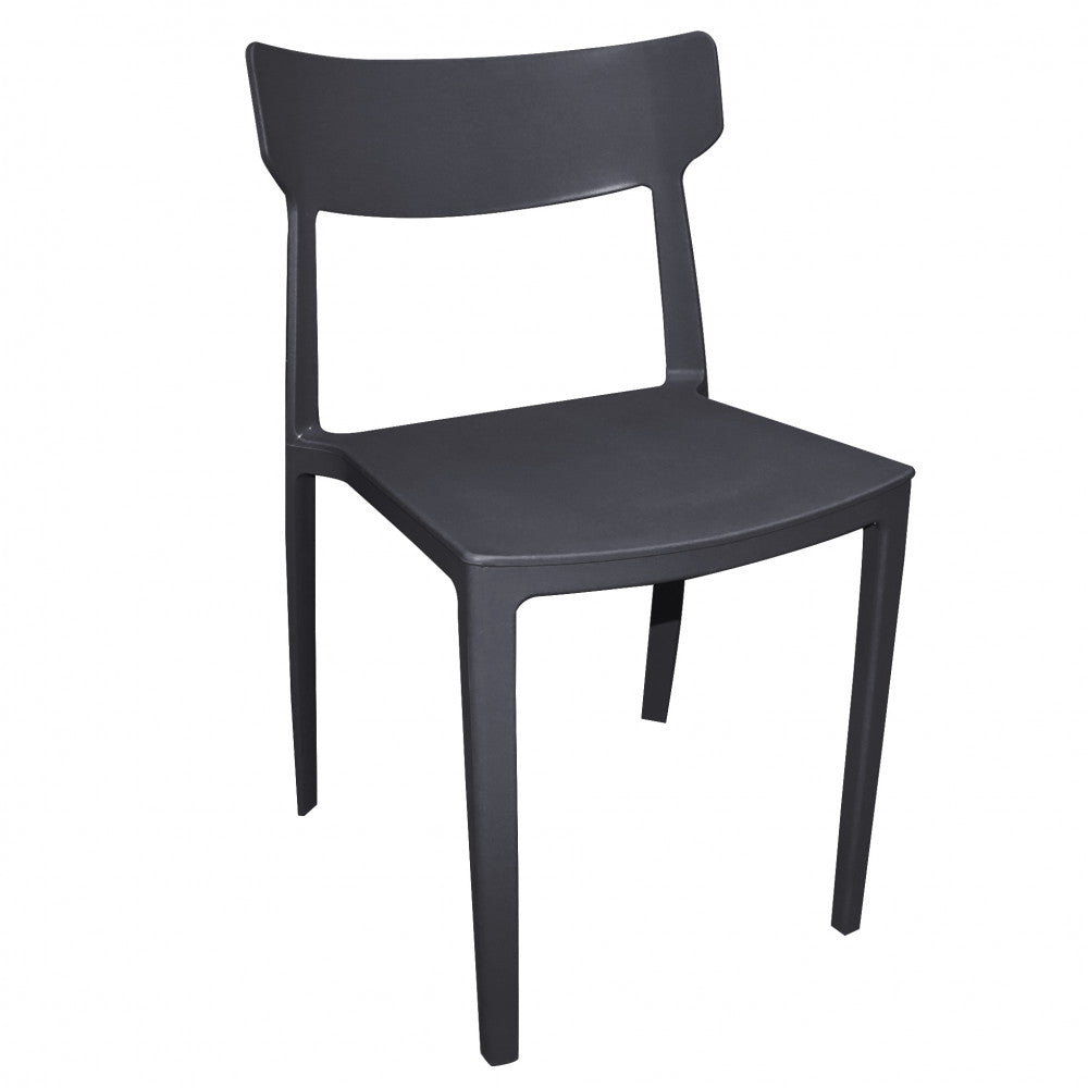 Sedia Debby in polipropilene antracite, design moderno.