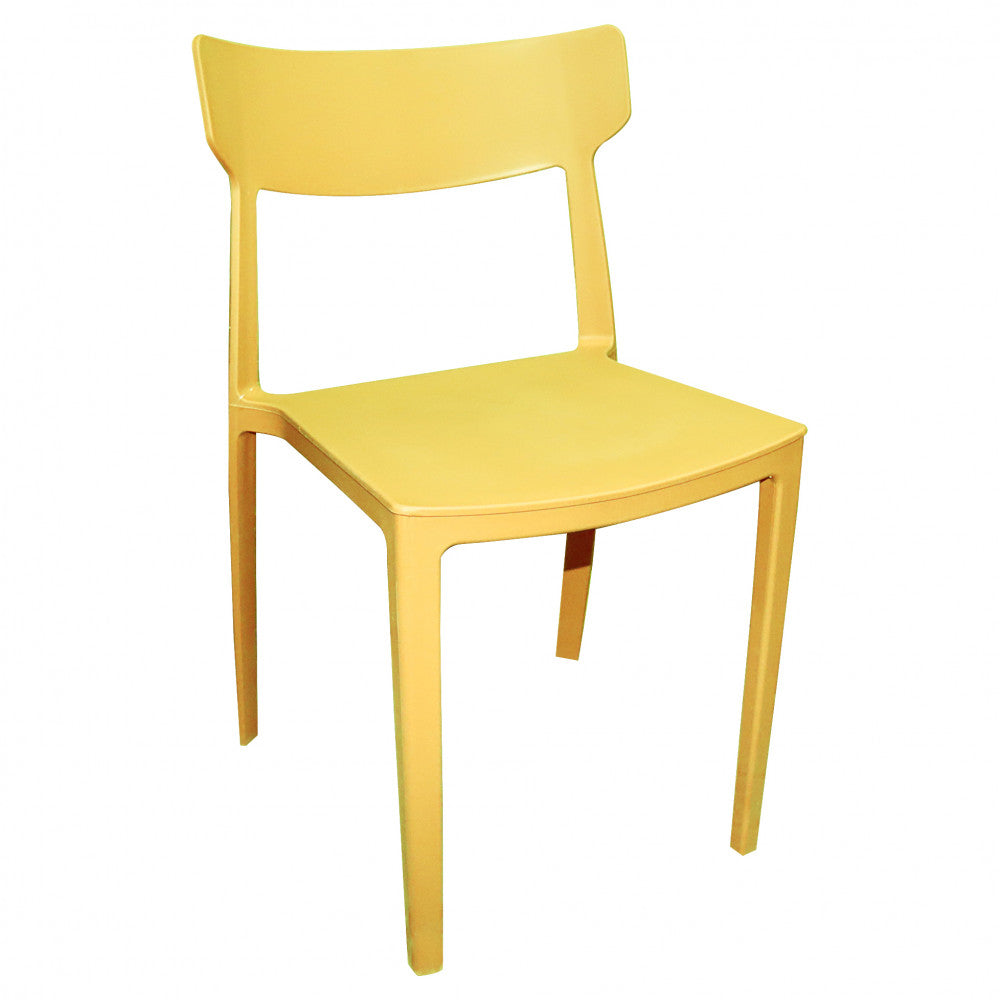 Sedia Debby in polipropilene giallo, design moderno