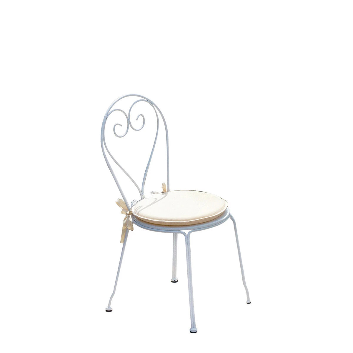 Sedia in Ferro Bianca impilabile senza braccioli con verniciatura antiruggine, design elegante per esterni