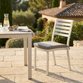 Sedia outdoor Cosma Formentera in alluminio tortora vista frontale