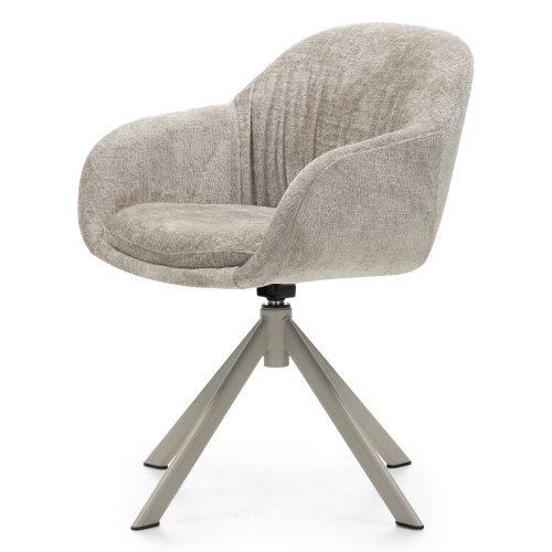 Sedia girevole Otello II beige con braccioli - NN-OTE-UPH-CHA-CRE-315