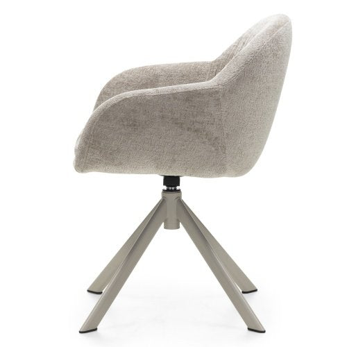 Sedia girevole Otello II beige con braccioli - NN-OTE-UPH-CHA-CRE-315 - foto 3