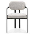Sedia imbottita Flaire grigio beige con struttura nera - NN-FLA-UPH-CHA-LIGGRE-236