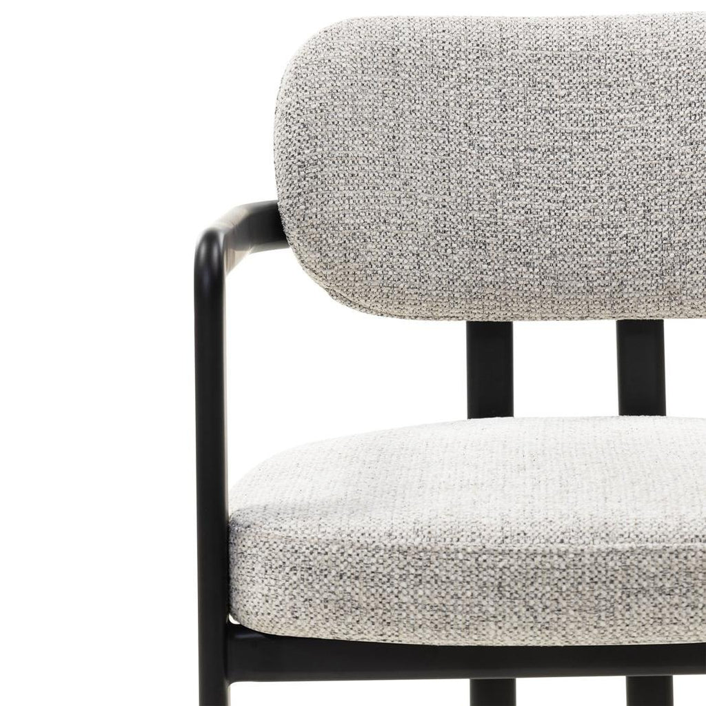 Sedia imbottita Flaire grigio beige con struttura nera - NN-FLA-UPH-CHA-LIGGRE-236 - foto 3