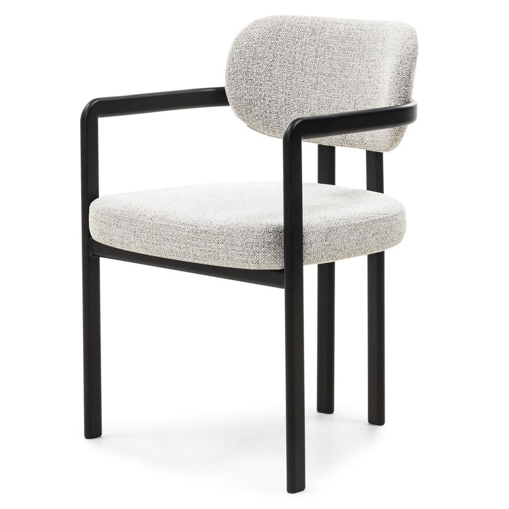 Sedia imbottita Flaire grigio beige con struttura nera - NN-FLA-UPH-CHA-LIGGRE-236 - foto 4