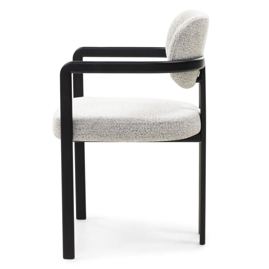 Sedia imbottita Flaire grigio beige con struttura nera - NN-FLA-UPH-CHA-LIGGRE-236 - foto 5
