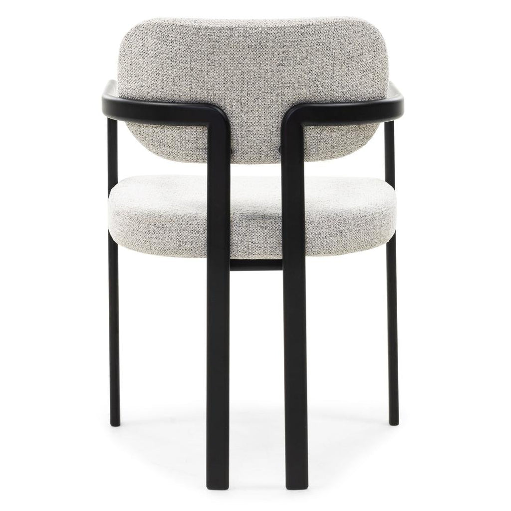 Sedia imbottita Flaire grigio beige con struttura nera - NN-FLA-UPH-CHA-LIGGRE-236 - foto 7