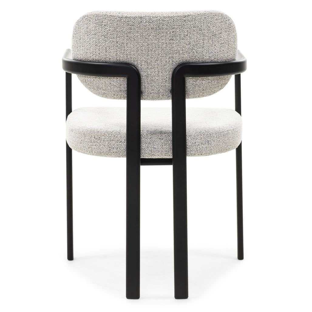 Sedia imbottita Flaire grigio beige con struttura nera - NN-FLA-UPH-CHA-LIGGRE-236 - foto 7