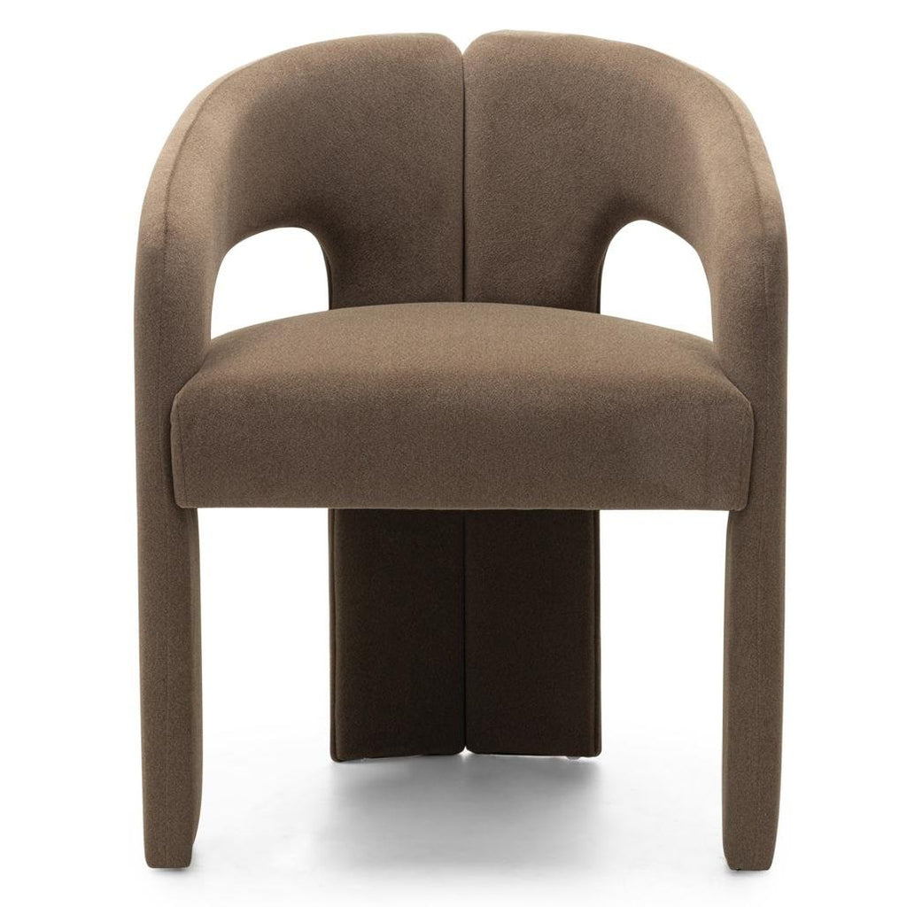Sedia imbottita Joel moka con braccioli - NN-JOE-UPH-CHA-MOC-304