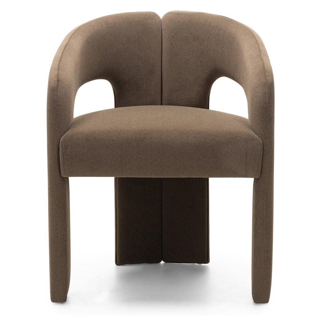 Sedia imbottita Joel moka con braccioli - NN-JOE-UPH-CHA-MOC-304
