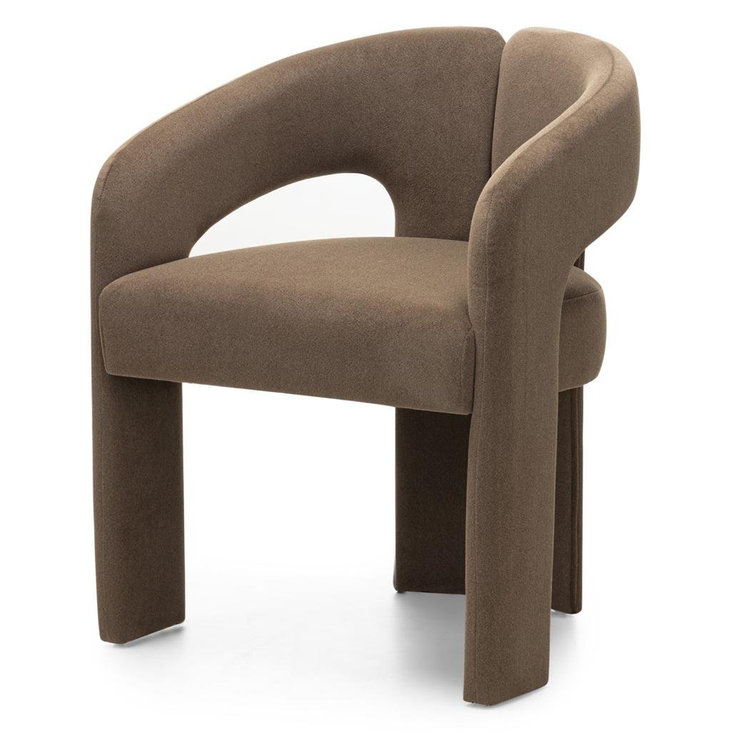 Sedia imbottita Joel moka con braccioli - NN-JOE-UPH-CHA-MOC-304 - foto 3