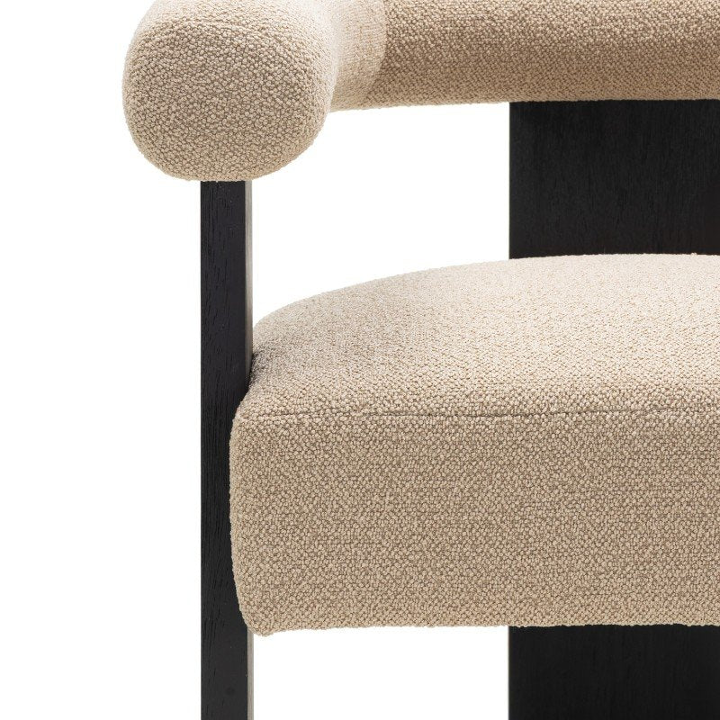 Sedia imbottita Margaret beige con gambe nere - NN-MAR-UPH-CHA-LIGBEI-417 - foto 3