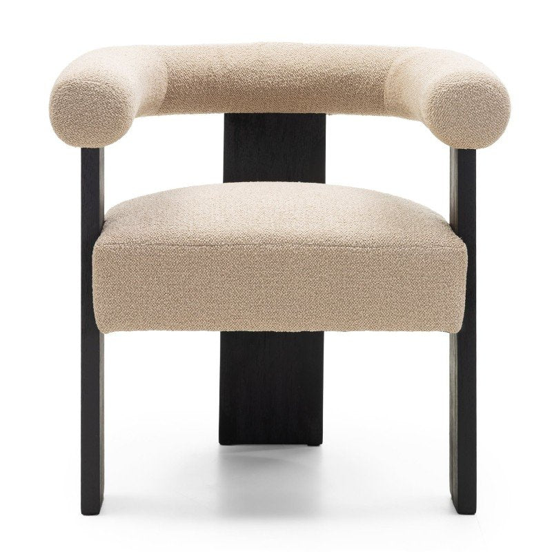 Sedia imbottita Margaret beige con gambe nere - NN-MAR-UPH-CHA-LIGBEI-417 - foto 5