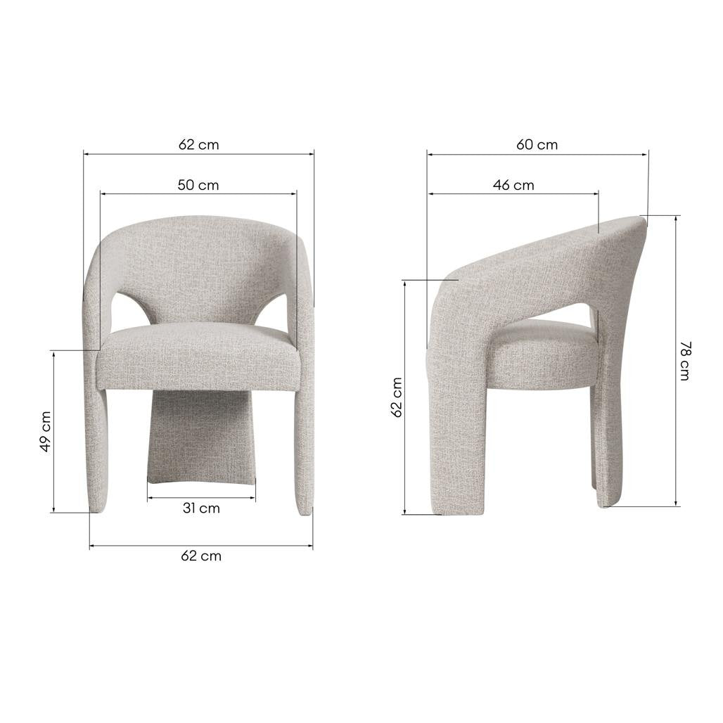 Sedia imbottita Naurine beige crema con braccioli - NN-NAU-UPH-CHA-BEI-350 - foto 6