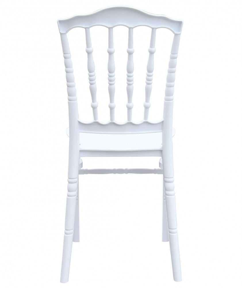 Sedia da Esterno Impilabile Trudy color bianco, realizzata in polipropilene.