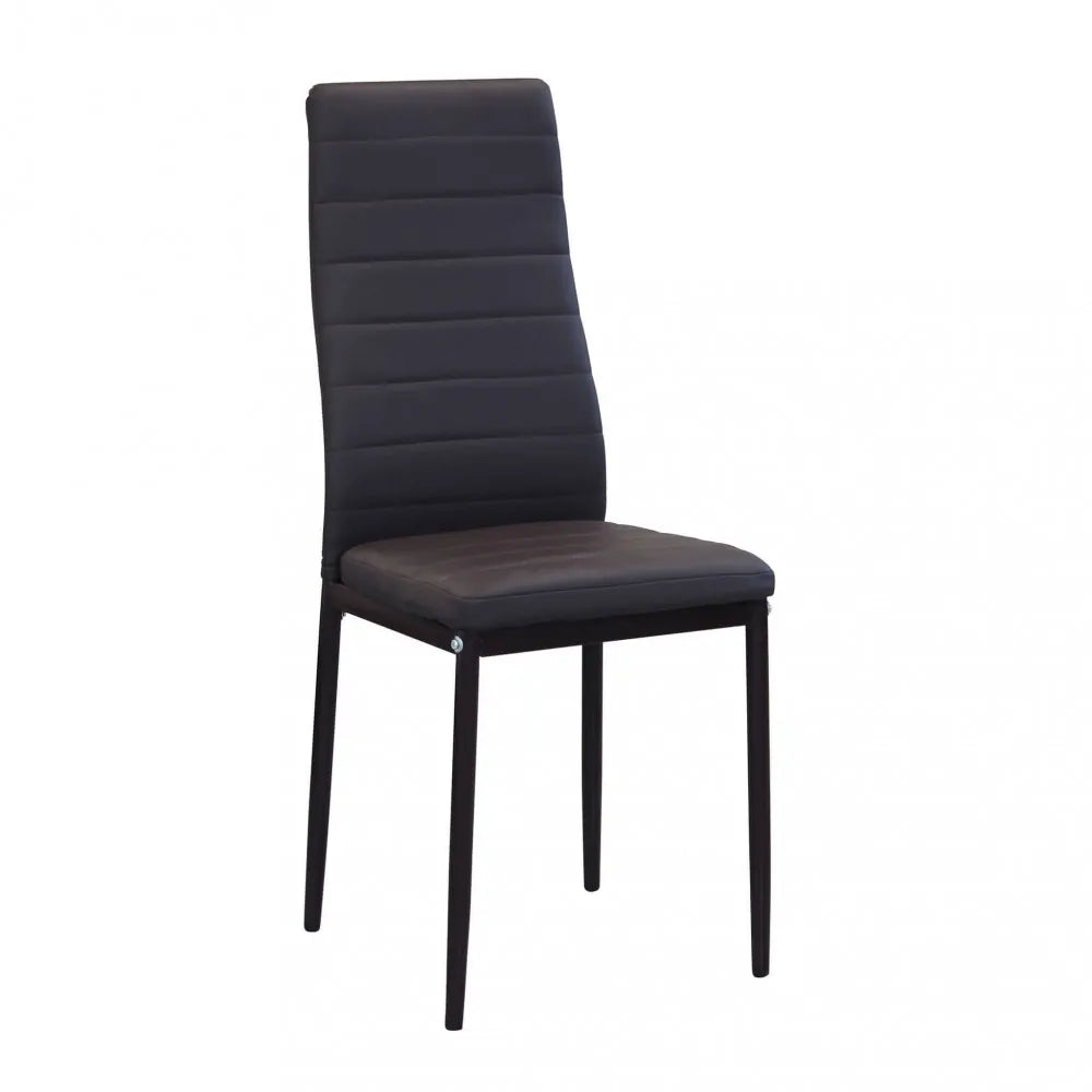 Sedia Ivy imbottita marrone con struttura in metallo, sedia alta per la zona pranzo elegante