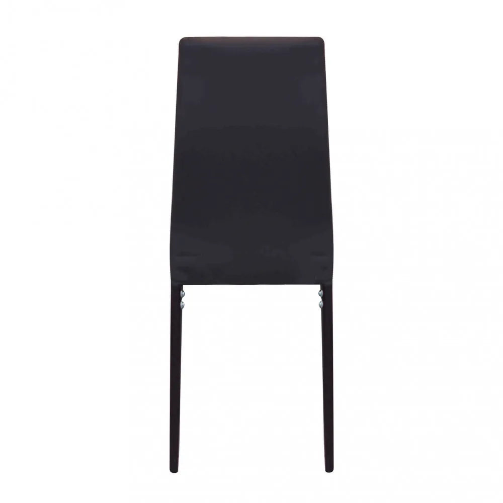 Sedia Ivy imbottita marrone con struttura in metallo, sedia alta per la zona pranzo elegante, vista posteriore