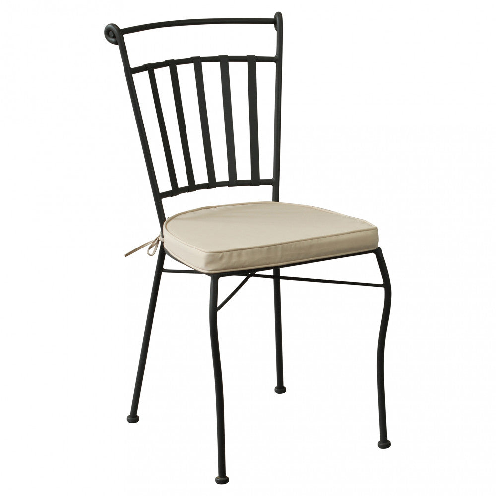 Sedia Nemesi in Ferro Antracite con Cuscino Ecrù - FE802619 - foto 3