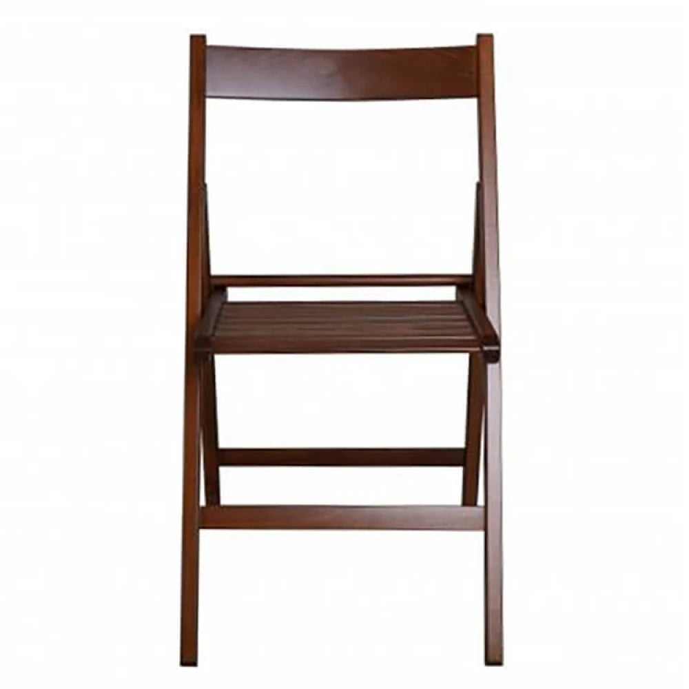 edia pieghevole in legno massello tinta noce, design classico salvaspazio.