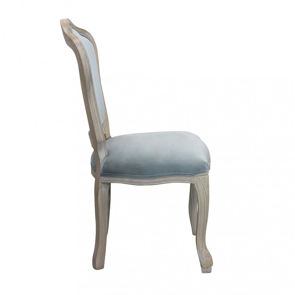 Sedia in Velluto Grigio Charlene: Design Lussuoso e Imbottitura per Comfort vista profilo