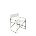 Sedia Regista Pieghevole Avorio con struttura in Alluminio e telo in Poliestere, design classico per esterni e campeggio