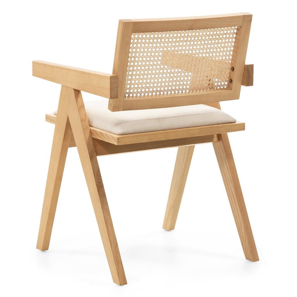 Sedia Rene in frassino naturale con paglia di Vienna e seduta beige - NN-REN-UPH-CHA-NATWOO-172 - foto 4