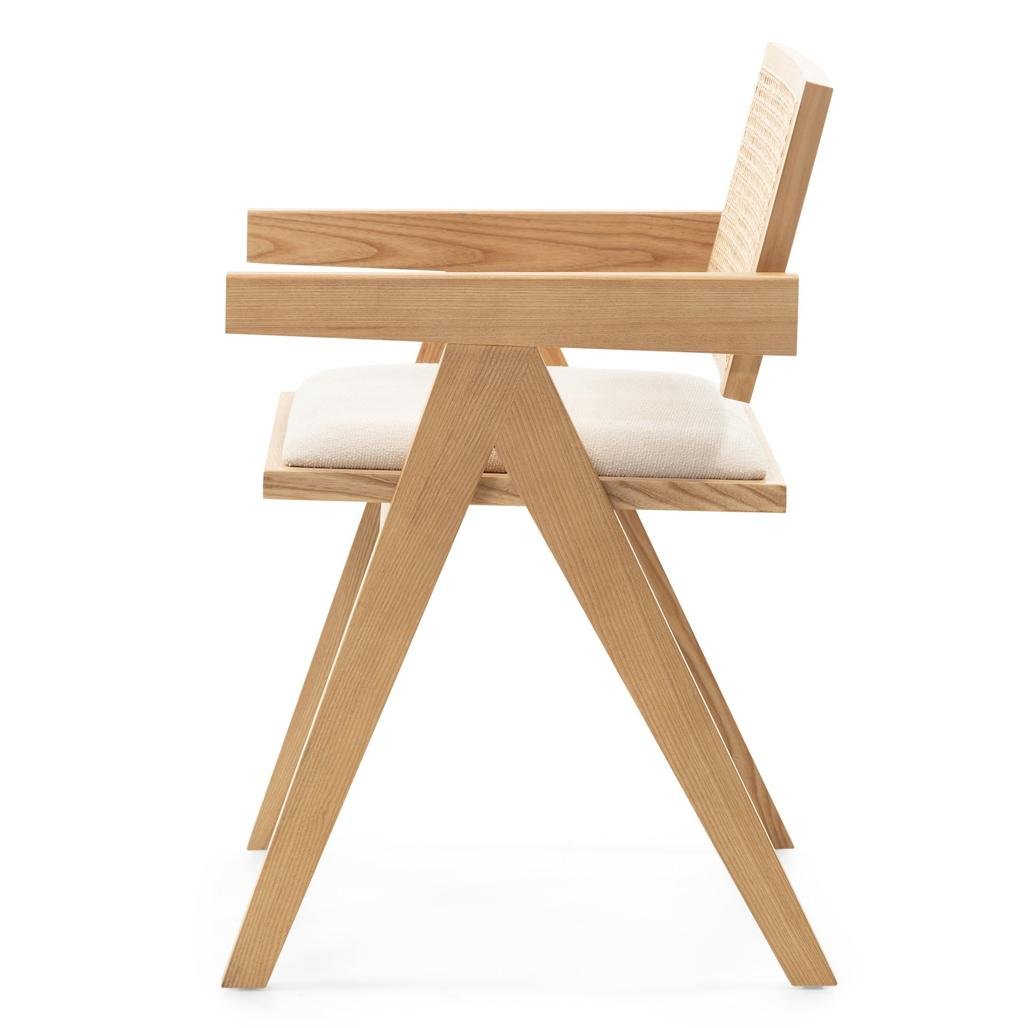 Sedia Rene in frassino naturale con paglia di Vienna e seduta beige - NN-REN-UPH-CHA-NATWOO-172 - foto 5