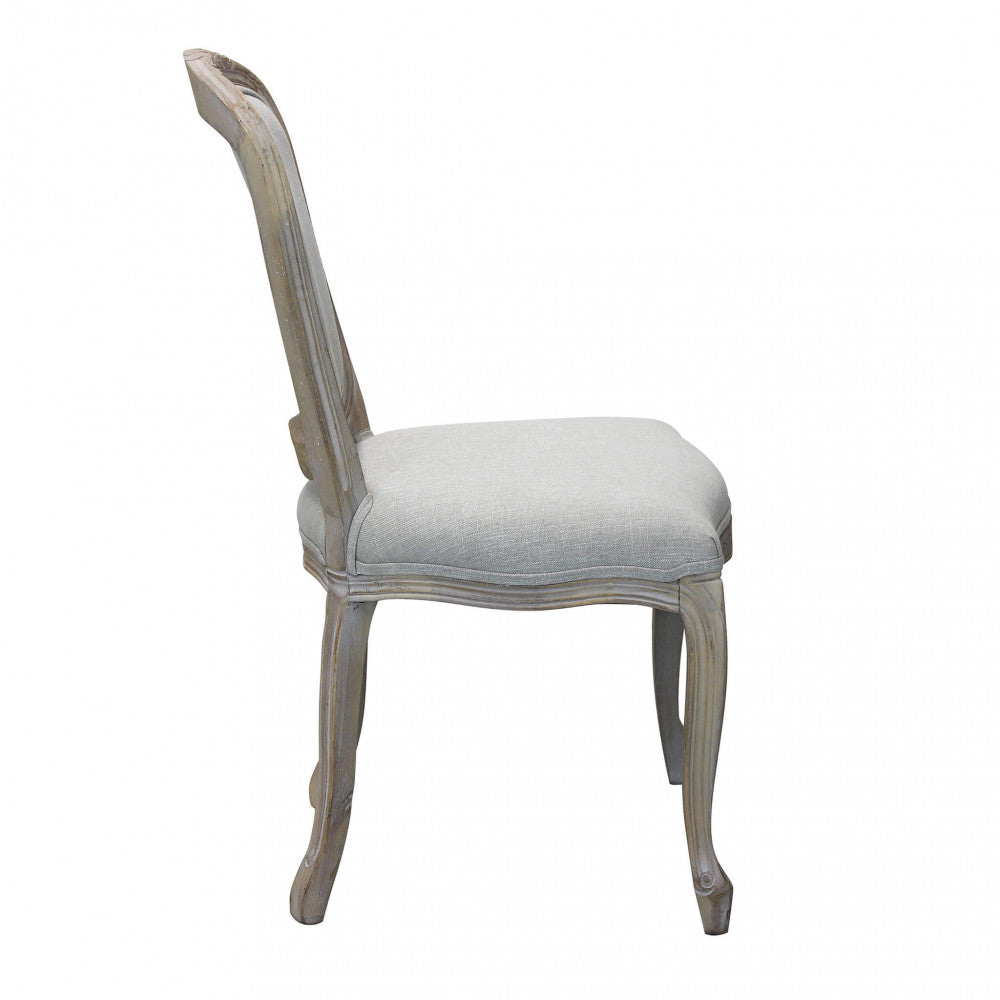 Sedia Romy in Tessuto Grigio, vista frontale, ideale per sala da pranzo moderna vista sinistra