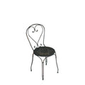 Sedia Stresa Antracite senza braccioli in ferro con verniciatura antiruggine, impilabile per esterni.
