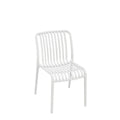 Sedia Trapani Bianca in Polipropilene con Fibra di Vetro, resistente ai raggi UV per esterni, senza braccioli.