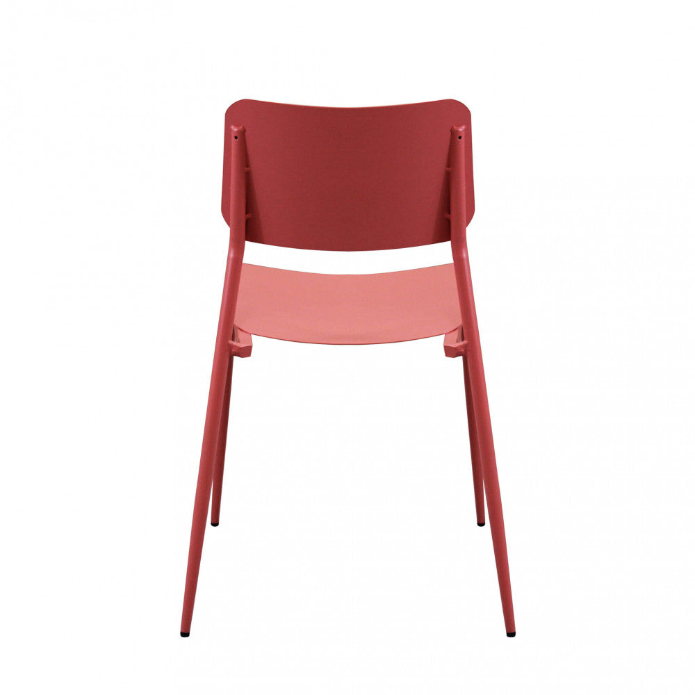 Sedia Vega impilabile in metallo con trattamento antiruggine, colore Tortora.
