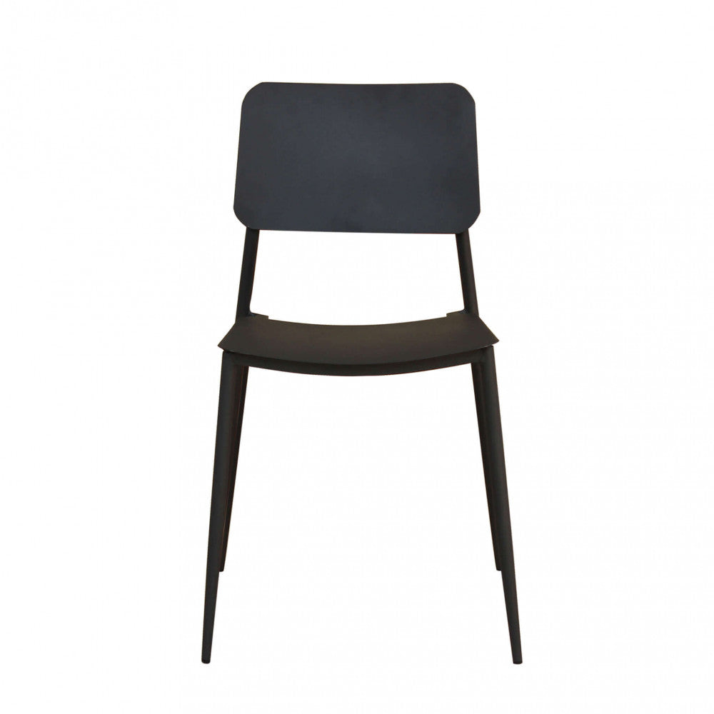 Sedia da Esterno Vega impilabile in metallo con trattamento antiruggine colore tortora.