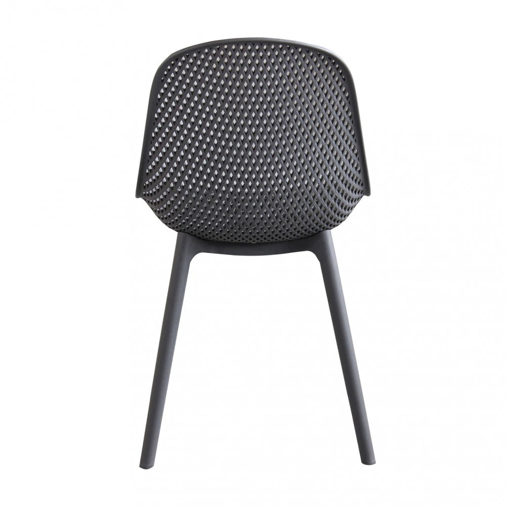 Sedia Vichy Taupe (Tortora) monoscocca in polipropilene, design moderno, ideale per cucina e giardino, vista posteriore