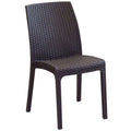 Sedia da giardino Virginia Taupe Marrone (Tortora) in plastica stampata effetto Wicker, resistente agli UV.
