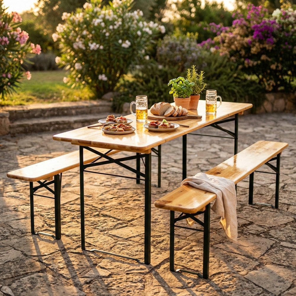 Set birreria Cosma in legno di abete