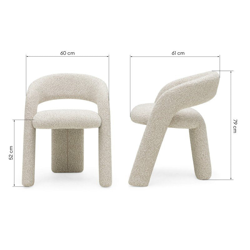 Set da 2 poltroncine Lise beige e crema dalle forme tonde - NN-LIS-UPH-ARM-LIGBEI-688 - foto 8