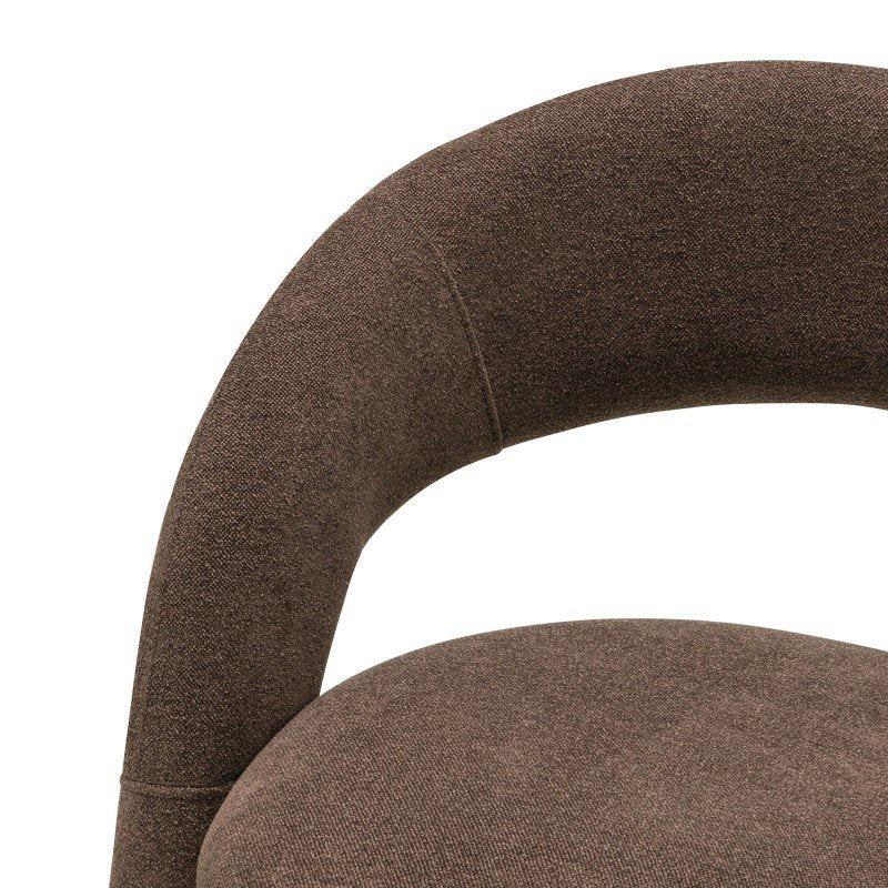 Set da 2 poltroncine Lise marroni dalle forme tonde - NN-LIS-UPH-ARM-BRO-689 - foto 5