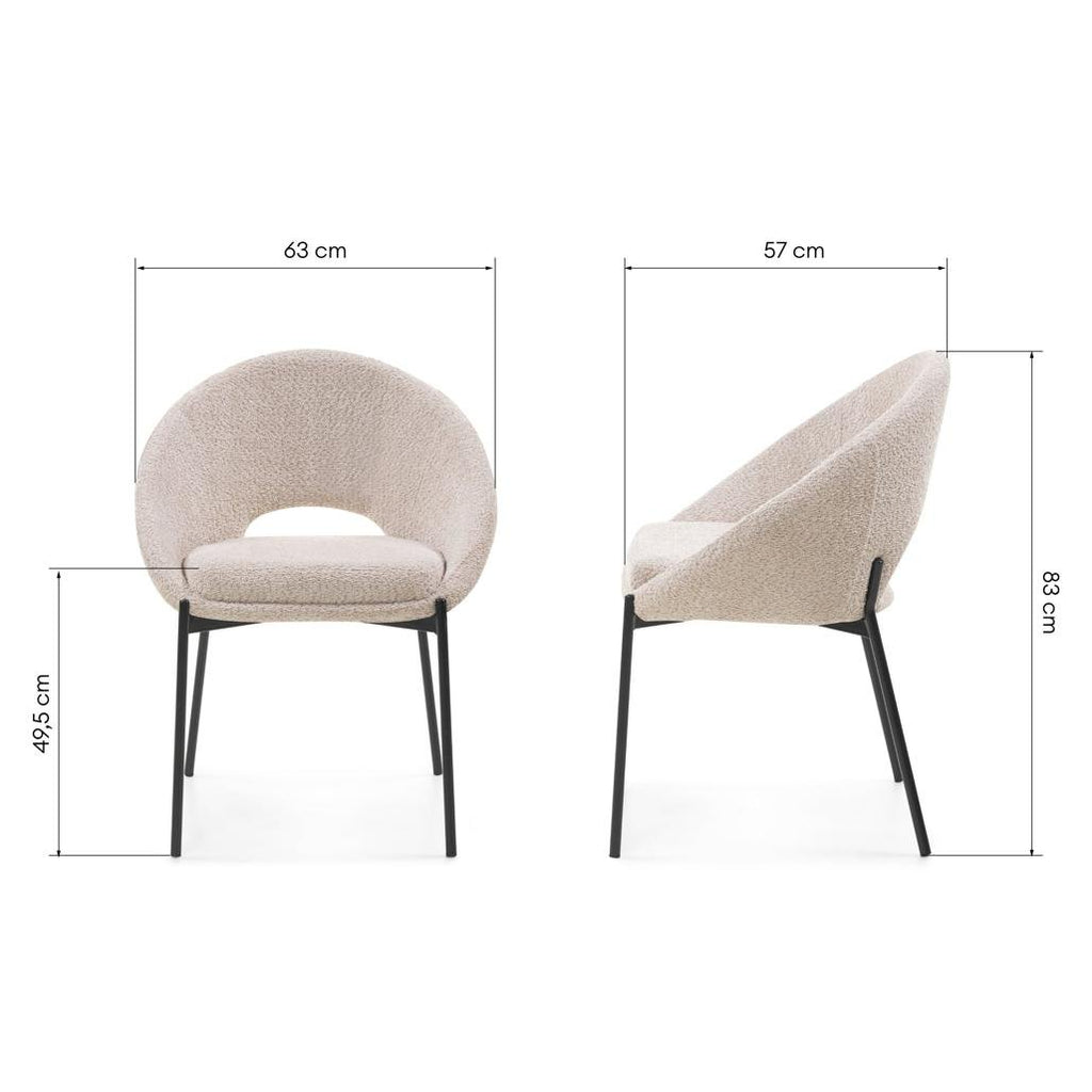 Set da 2 sedie Dean beige con gambe nere - NN-DEA-UPH-CHA-BEI-151 - foto 9