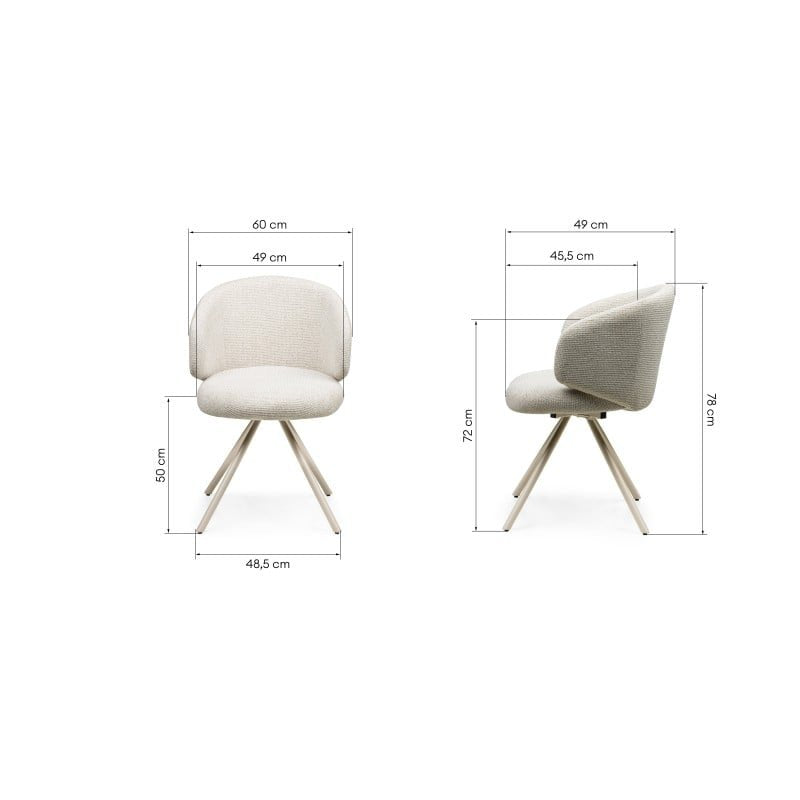 Set da 2 sedie girevoli Perla beige - NN-PER-UPH-CHA-BEI-395 - foto 7