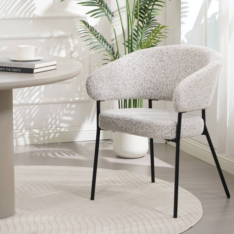 Set da 2 sedie imbottite Amul beige con gambe nere - NN-AMU-UPH-CHA-LIGGRE-476 - foto 2