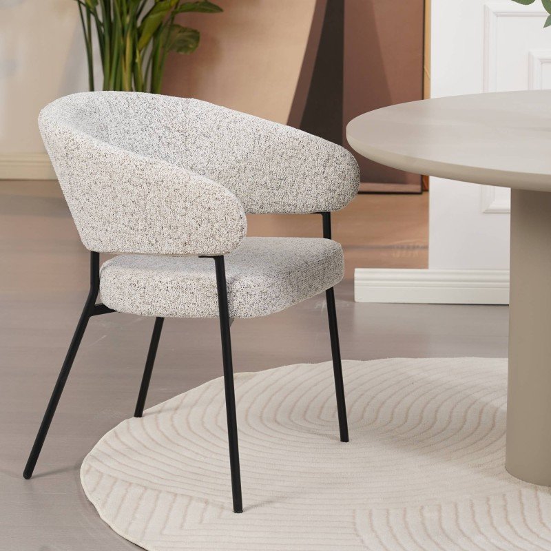 Set da 2 sedie imbottite Amul beige con gambe nere - NN-AMU-UPH-CHA-LIGGRE-476 - foto 5